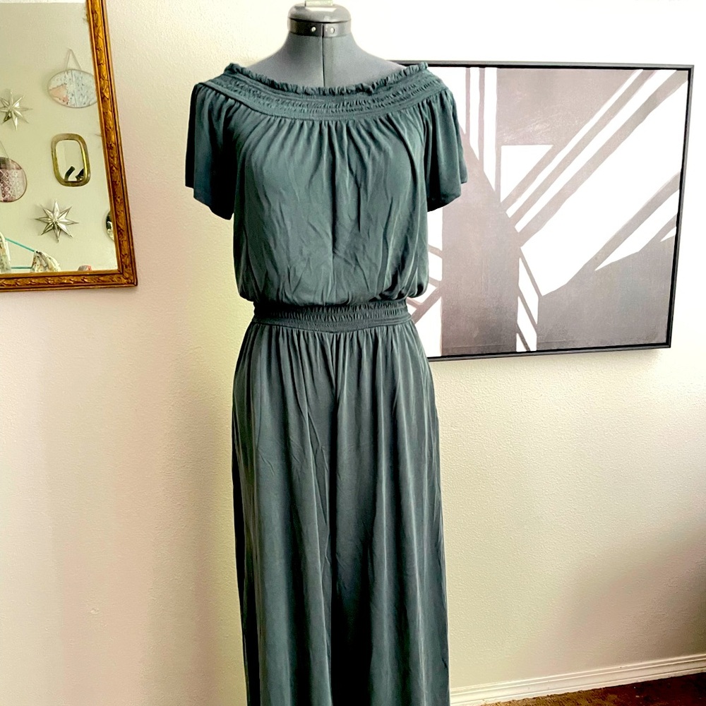 Anthropologie Saturday Sunday Modal Rebecca Wise Leg Smocked  jumpsuit